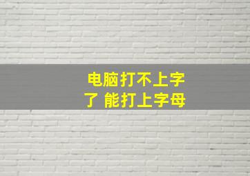 电脑打不上字了 能打上字母